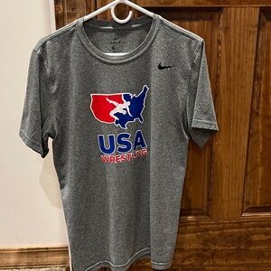 Nike Gray USA Wrestling Short Sleeve Tee